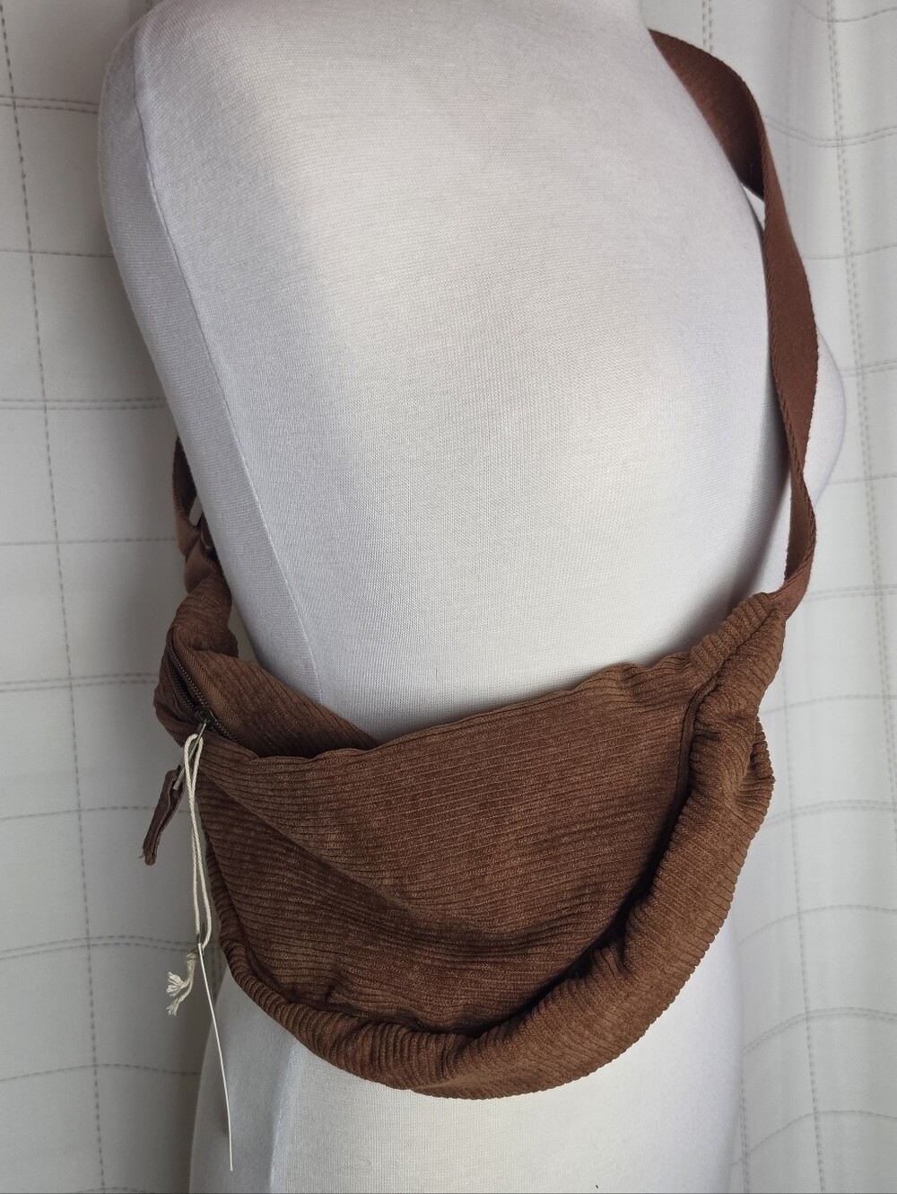 Natural Reflections Corduroy Crescent Bag